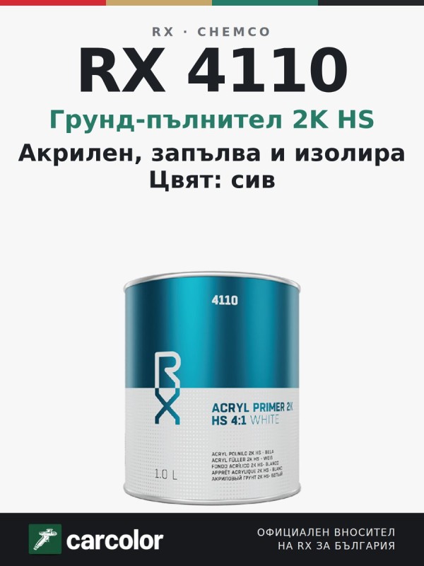 RX 4110 HS акрилен грунд-пълнител 2K, сив