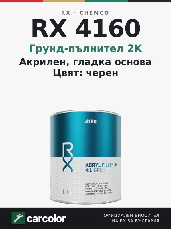 RX 4160 акрилен грунд-пълнител 2K, черен