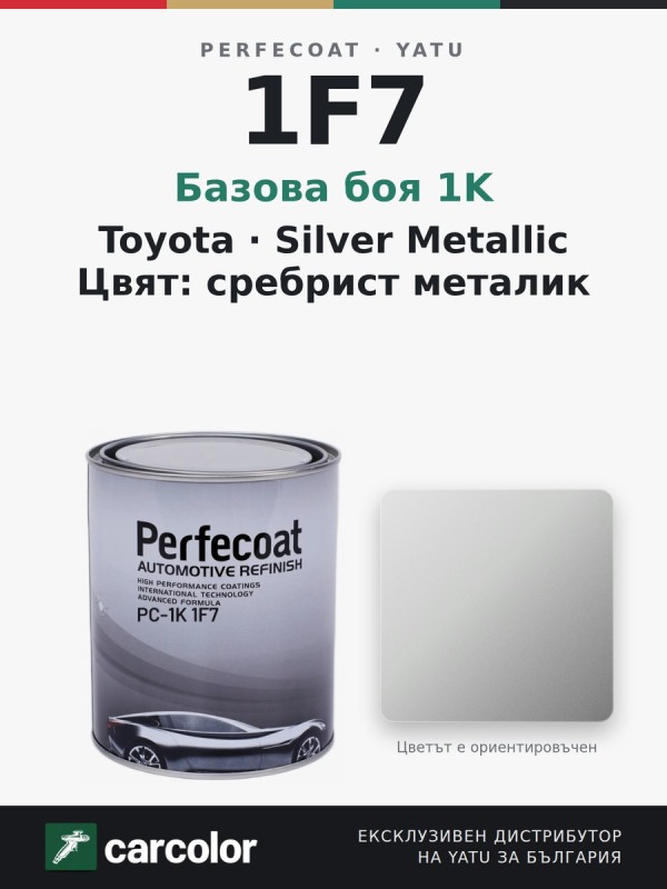 Perfecoat PC-1K Toyota 1F7 Silver Metallic (Classic Silver), сребрист металик, 1 л
