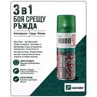 KUDO BU-316002 Грунд-емайл върху ръжда 3 в 1, RAL 6002 листово зелено мат, 400 мл