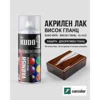 KUDO BU-9002 Акрилен лак висок гланц, безцветен, 400 мл